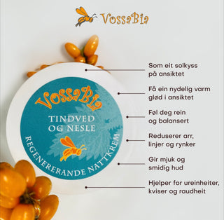 Tindved og Nesle - regenererande nattkrem